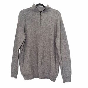 Mens XXL Grey Quarter Zip Sweater NWT